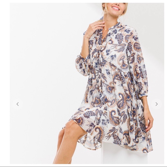 34 Boho Chic Geometric Pattern Tiered Dress - Picture 6 of 6